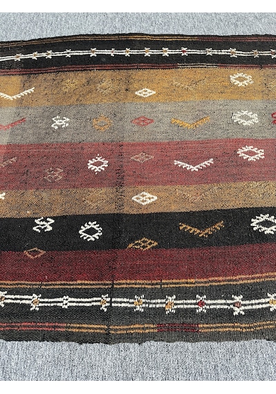 Burak Halı El Dokuma Dekoratif Kilim 92 x 123 Kök Boya Kiremit Kırmızı