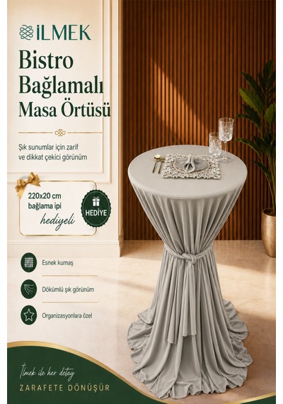 Dertsiz Bağlamalı Bistro Masa Örtüsü - Düğün Davet Organizasyon Otel Restoran Kokteyl Masa Örtüsü Taş Rengi Taş Rengi Dertsiz Bağlamalı Bistro Masa Örtüsü - Düğün Davet Organizasyon Otel Restoran Kokteyl Masa Örtüsü Taş Rengi Taş Rengi