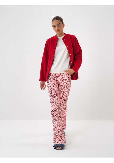 Xint Kırmızı Pamuk Dokulu Slim Fit Pantolon 201251