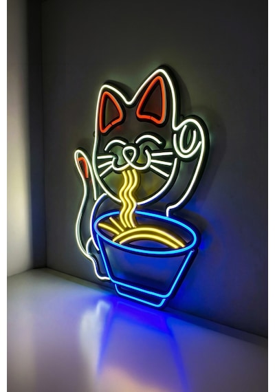 Şanslı Kedi Ramen Neon