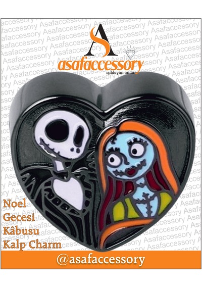 Noel Gecesi Kabusu Kalp Charm Siyah