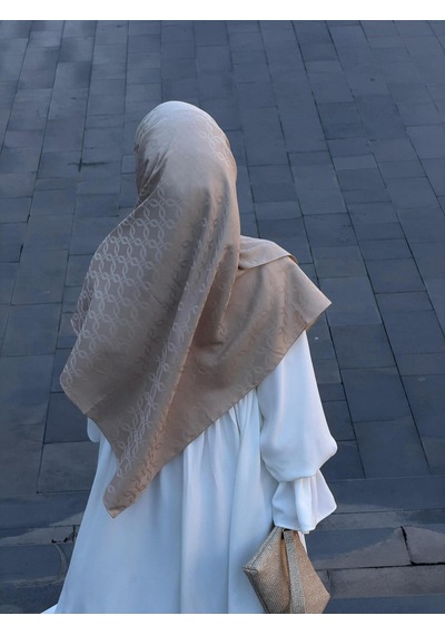 Qalortex Scarf Premium Jakarlı Mira B.boy Eşarp - Taş