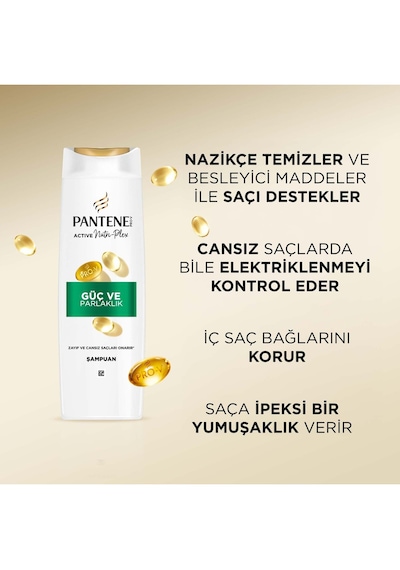Pantene Güç Ve Parlaklık Şampuanı 400 Ml Beyaz