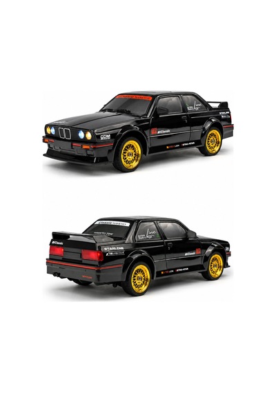 1/16 4wd 50 Km Hızlı E30 Rc Drift Uzaktan Kumandalı Yedek Lastikli Oyuncak Drift Araba Siyah