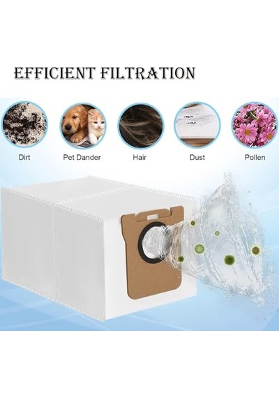 8 Adet Elektrikli Süpürge Torbası, Xiaomi X10+/x20+ İle Uyumlu, 2,5 L Büyük Kapasiteli Toz Torbası, Dreame L10s Ultra/l20 Ultra/l10 Ultra Robot Elektrikli Süpürge İçin, Toz Torbası Yedek Çanta