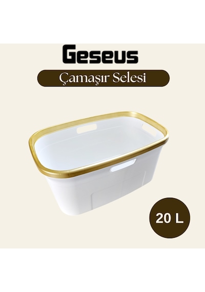 Geseus Gold Çamaşır Selesi,sepeti,temizlik Kovası Beyaz