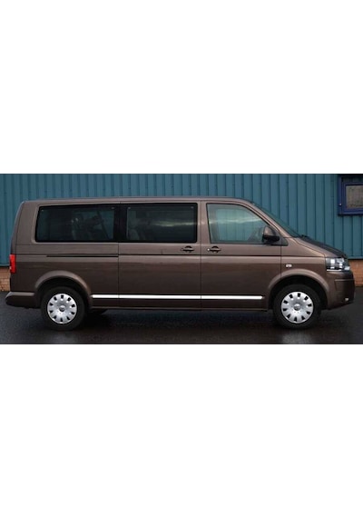 Vw T6 Transporter Krom Yan Kapı Çıtası Tek Sürgü 5 Parça Kısa Şas