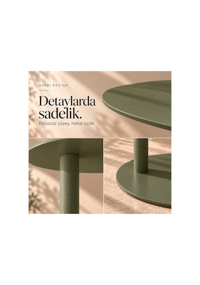 Slate Metal C Sehpa Modern Tasarım Elips Tablalı Minimalist Koltuk Yanı Sehpa Yeşil - 935314037 Yeşil