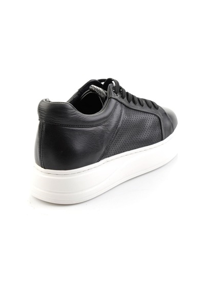 Bambi Siyah Hakiki Deri Erkek Sneaker E01593027203 Siyah