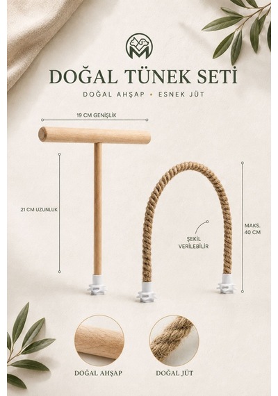 Mivra Pets 2'li Esnek Kuş Tüneği 40 Cm Doğal Jüt