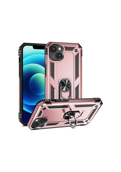 Apple iPhone Uyumlu 14 Plus Kılıf Kamera Koruyucu Manyetik Standlı Tank Koruma Pazarplus Kırmızı