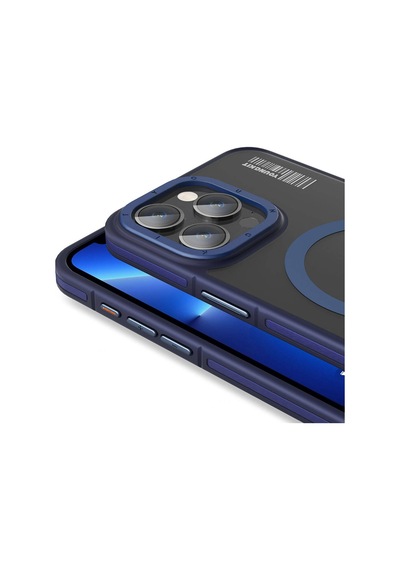 Apple Uyumlu iPhone 13 Pro Max Kılıf Magsafe Şarj Özellikli Youngkit Rock Sand Serisi Kapak Mavi