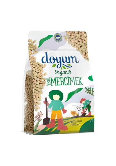 2 Adet Doyum Organik Yeşil Mercimek 1 Kg