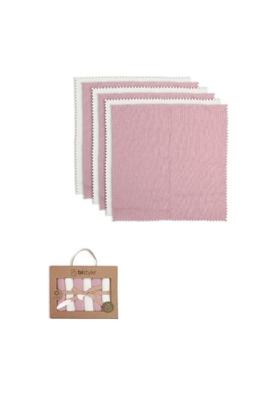 Bistyle Mendil 6lı Penye Colours Kutulu Ekru - Gül Kurusu-12478