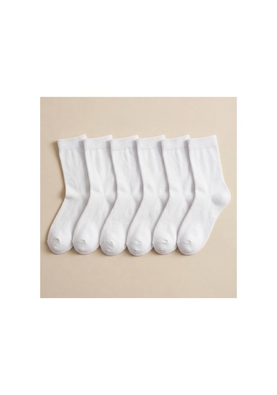 Kardeşler Çorap Kadın Pamuklu Soket Uzun Çorap Beyaz 6'lı Paket Beyaz - 720860145 Beyaz