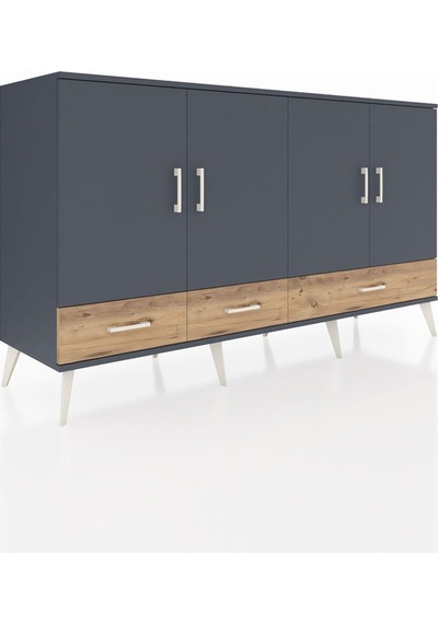 Kronos Konsol 6 Raflı 3 Çekmeceli 4 Kapaklı 176x59x99 Antrasit-an Antrasit-antrasit/çam Kronos Konsol 6 Raflı 3 Çekmeceli 4 Kapaklı 176x59x99 Antrasit-an Antrasit-antrasit/çam