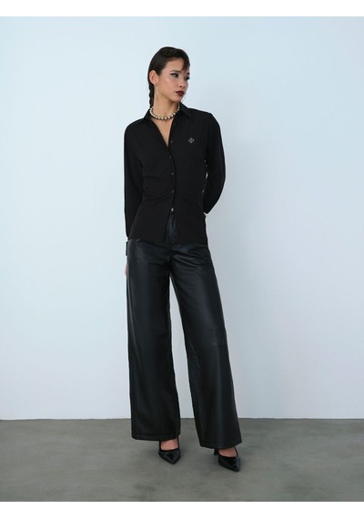 LOFT Loose Fit Kadın Gömlek U.kol Lf2036508 Q1.v1 Siyah