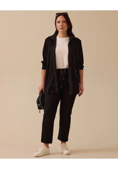 Gala-xi Kadın Oversize Kapüşonlu Minimalist Ceket - Günlük Kullanım Siyah