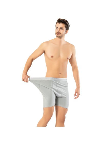 Erdem Gri Pamuk Elastan Uzun Boxer 1470 Gri