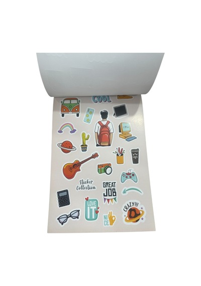 Sticker Defter - 1 Adet Çok Renkli
