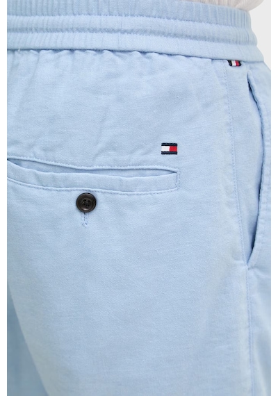 Tommy Hilfiger Bağlamalı Normal Bel Keten Bermuda Short Erkek Short Mw0mw44353 Dbr Mavi