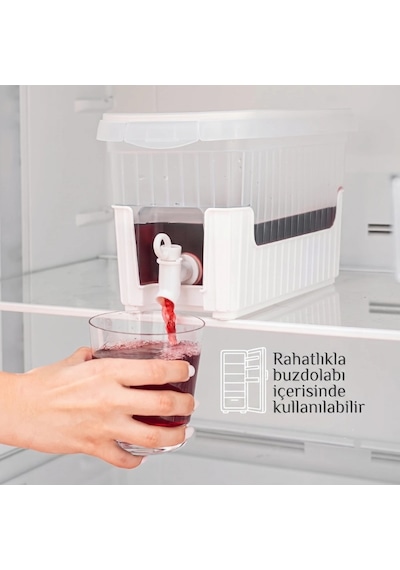 Su Ve Meşrubat Sebili - Buzdolabı Uyumlu - Musluklu - Kapaklı Antrasit Gri