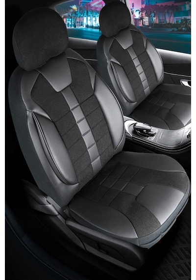 Ford Focus Collection Keten Oto Koltuk Kılıfı Ön Arka Set Dark Siyah Vista Seri