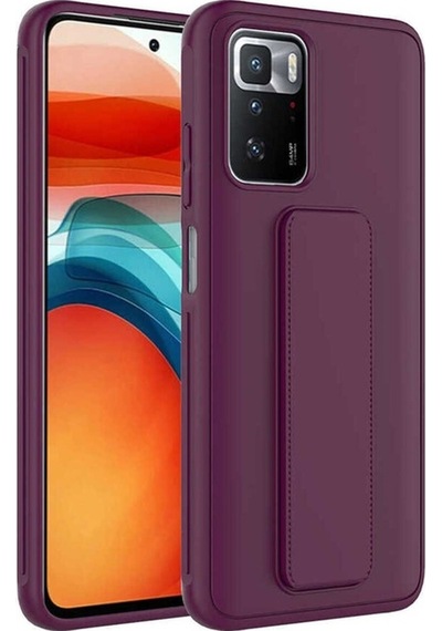 Xiaomi Redmi 10 Kılıf Zore Qstand Kapak Mürdüm