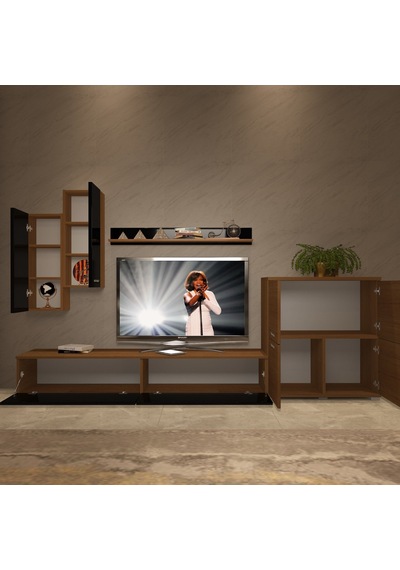 Decoraktiv Eko 6 Slm Std Tv Ünitesi Tv Sehpası Ceviz - Siyah