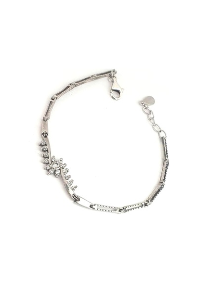 Oseshop-Zirkon Taşlı 925 Ayar Gümüş Bileklik
