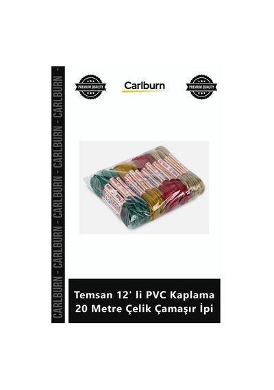 Özel Üretim Dayanıklı Sağlam Paslanmaz Balkon Temsan 12' Li Pvc Kaplama 20 Metre Çelik Çamaşır İpi Diğer