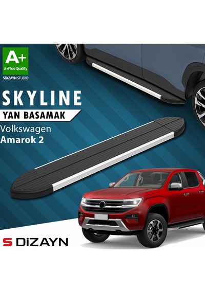 S-dizayn Vw Amarok 2 Skyline Aluminyum Yan Basamak 203 Cm 2023 Üzeri A+ Kalite