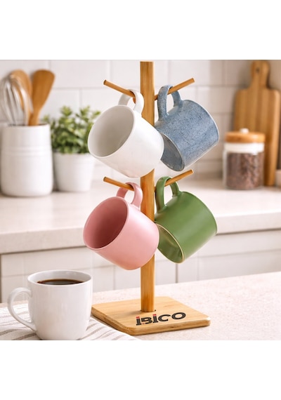 İbico İ22-318-319 Bardak Ve Fincan Asacak 35cm Kare Bambu Ahşap Mix Altlık Yuvarlak Diğer