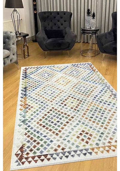 Valencıa-1501 Kaymaz Taban Dekoratif Modern Yıkanabilir Kolay Temizlenen Salon Balkon Mutfak Halısı Kilim Yolluk
