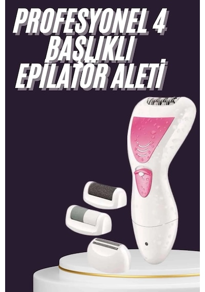 4 Başlıklı Lazer Öncesi Kısaltma Epilasyon Aleti Epilatör Çok Amaçlı