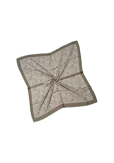 Mim Eşarp Ebruli Kışlık Desenli Eşarp 95x95 Cm Vizon