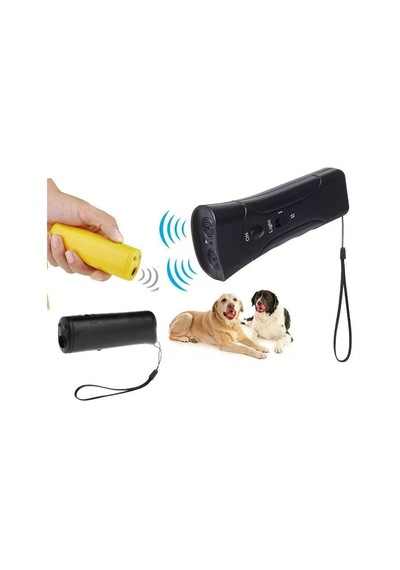 Sones Led El Feneri Ultrasonik Köpek Kovucu Taşınabilir Köpek Eğitmeni, Renk: Tek Başlı Siyah