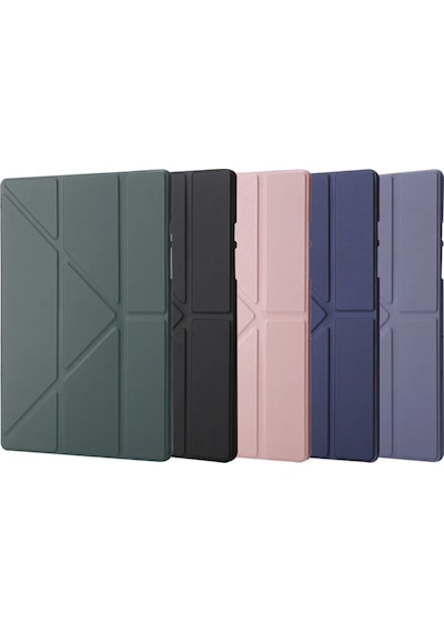 Samsung Galaxy Tab A11 Plus Kılıf Uyumlu Standlı Kalem Bölmeli Akıllı Trifolding Kapak Sm-x230 Space Grey