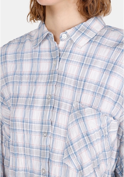 Colin's Colins Relaxed Fit Shirt Neck Ekoseli Kadın Mavi Uzun Kol Gömlek Cl1073287 Cl1073287 Q1.v1 Lbl Açık Mavi