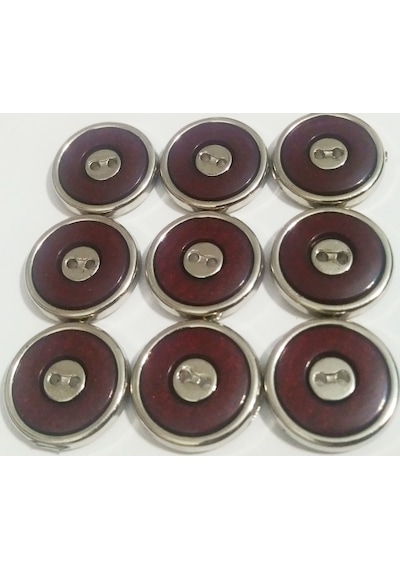 Bordo Renkli 2 Cm. 9 Adet Düğme