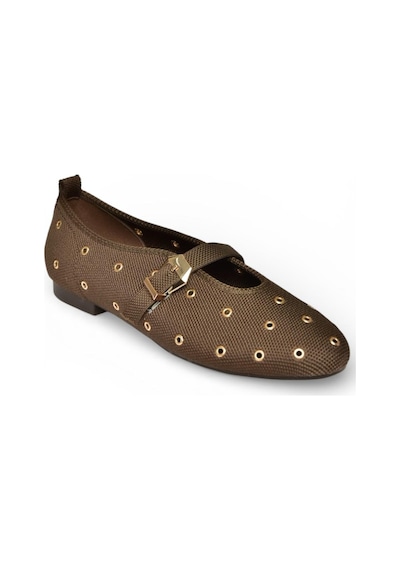 Fox Shoes Y820410104 Kahverengi Triko Kumaş Kadın Babet Kahverengi