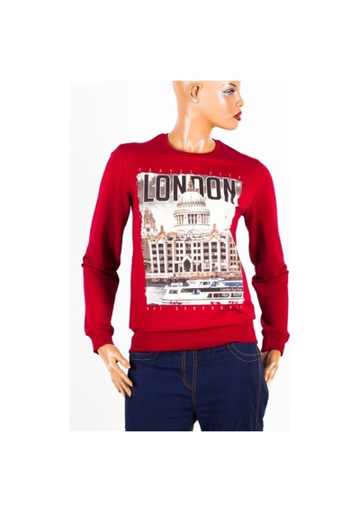 Londra Unisex Pamuklu Slim Fit Sweatshirt Medium Çok Renkli