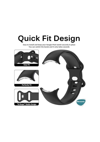 Microsonic Google Pixel Watch Kordon, Silicone Sport Band