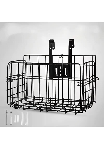 Katlanır Bisiklet Sepeti Ön Gidon Uyumlu Eşya Taşıma Sepet Askılı Metal