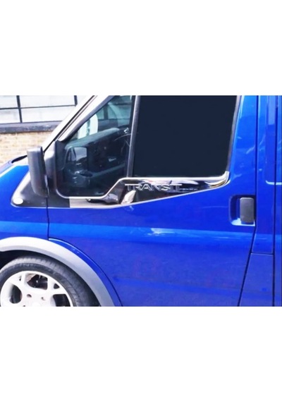 Ford Transit Uyumlu 2002-2014 Krom Cam Çıtası 2 Parça Paslanmaz Çelik Geniş Model