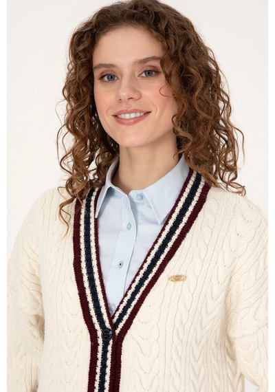U.S. Polo Assn. U.s. Polo Assn. Kadın Hırka Triko 50314775-vr256 İnci