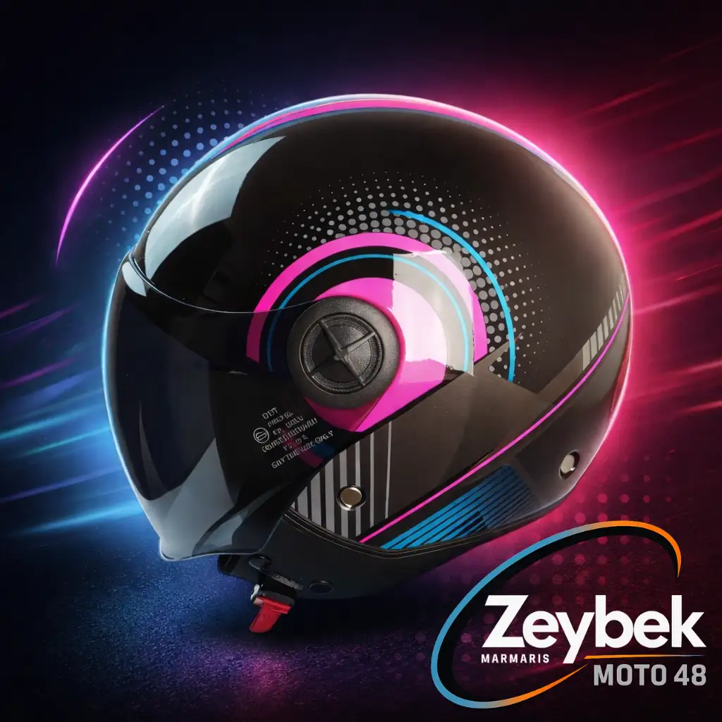 Fx-101 Pink Woman Yarım Kask - Pembe Kadın Motosiklet Kaskı - Ce Onaylı Pink Woman