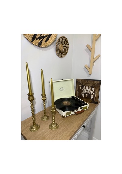 Avangard Model 3'lü Gold Şamdan & Mumluk Seti Altın - 805652342 Altın