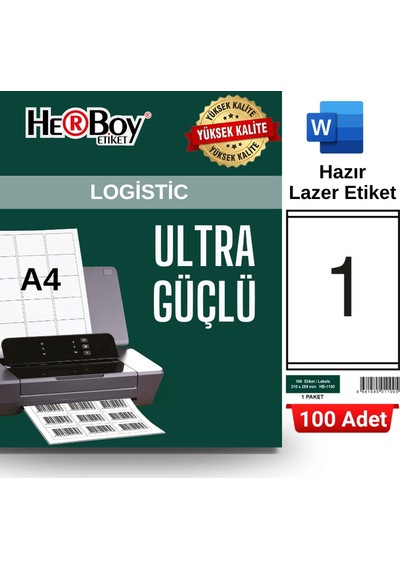 Herboy Hb-1100 210 X 280 Mm A4 Laser Etiket 100 Adet