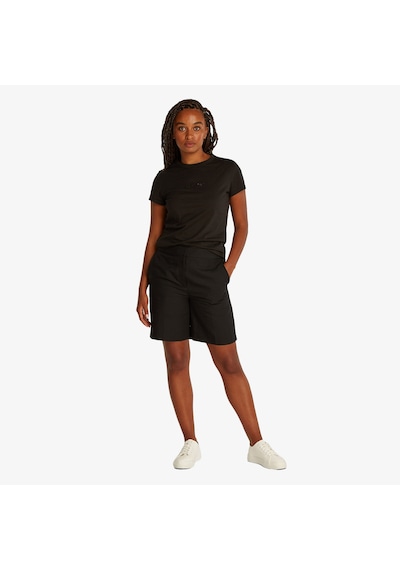 Calvin Klein Tencel Linen Kadın Siyah Şortdüzk20k208380